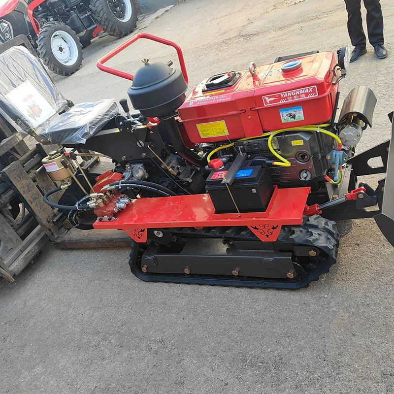 ضمان لمدة سنة واحدة، محراث دوار من نوع الزاحف بحجم صغير للمزرعة، نطاق واسع من التطبيقات، حراثة دوارة مع مقعد