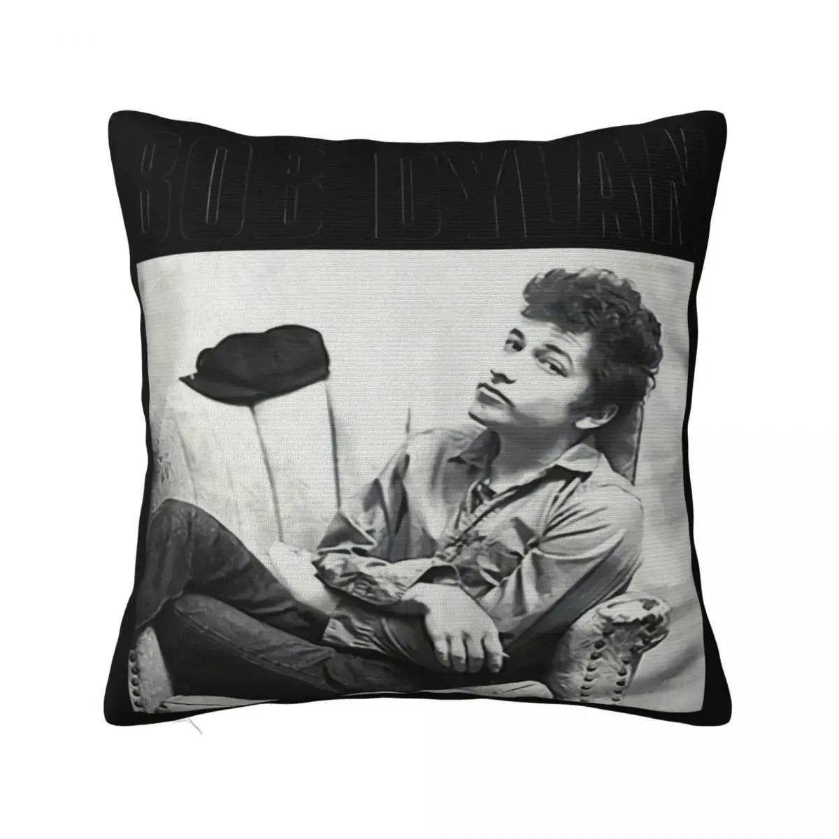 Bob Dylan Sitting White New Printing Cotton New Arrival High Quality Science Text Brand Style Middle Aged Pillow Case