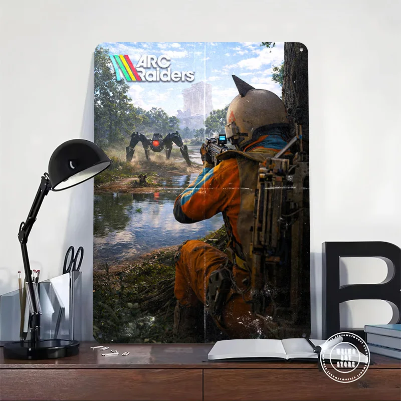 ARC Raiders Standoff Game Cover Art Metal Poster Custom Wall Art Retro Vintage Tinplate Signs for Man Cave Office Decoration
