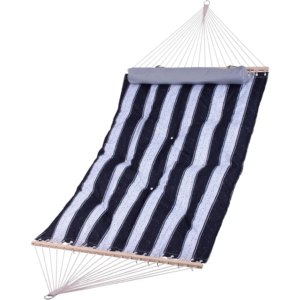 

Extra Padded Reversible Quilted Hammock - Single or Double Hammock for Outdoor Relaxation with Matching Pillow