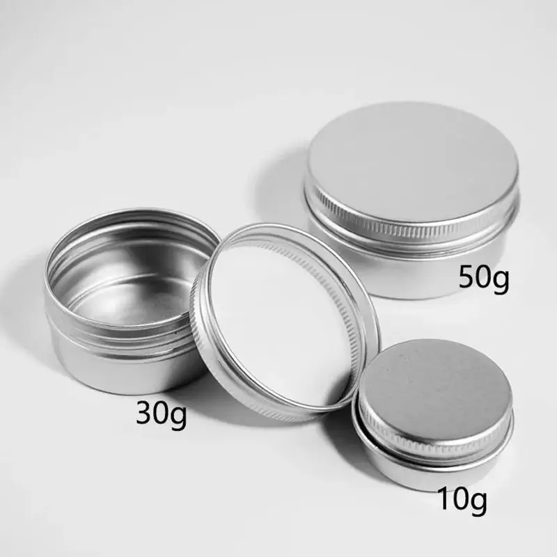 Aluminum Jars 5g 10g 15g 30g 50g Nail Art Cosmetic Cream Make Up Pot Lip Jar Case Container Jar Packaging With Cover Container