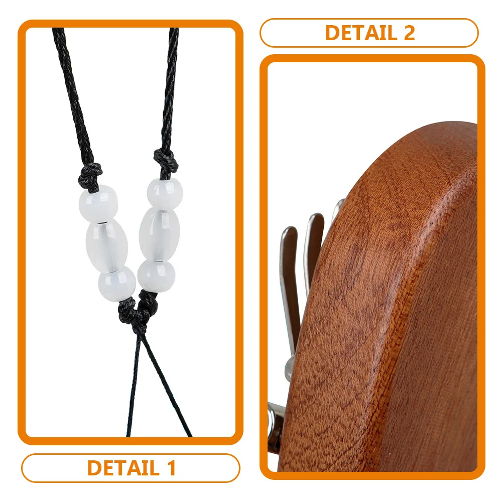 

Finger Piano Mini Thumb Piano Necklace 8 Keys Kalimba Portable Wooden Instrument for Beginners Kids Travel Music