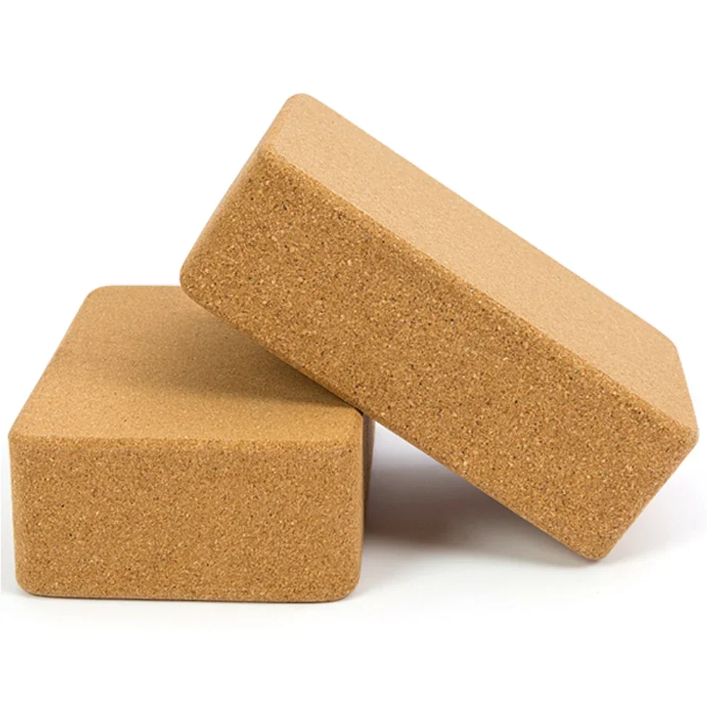 3PCS Yoga Block Cork Sport Home Gym Exercise Wood Yoga Brick Soft High Density Block for Indoor Sport Workout Fitness  Exercise