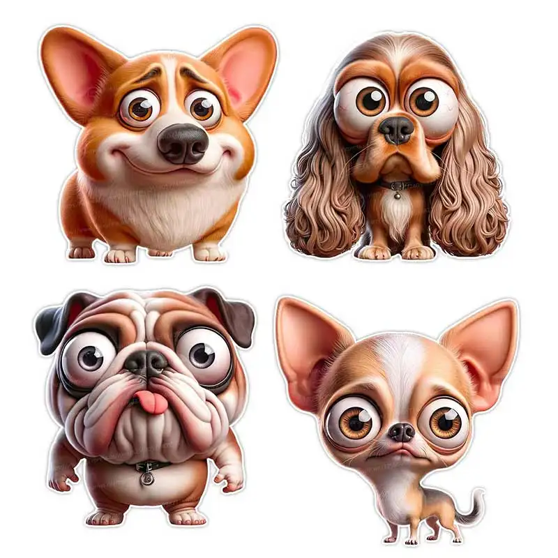 Funny Different Dog Breeds Wall Sticker Bathroom Toilet Decor Living Room Cabinet Refrigerator Home Decoration Decals S561