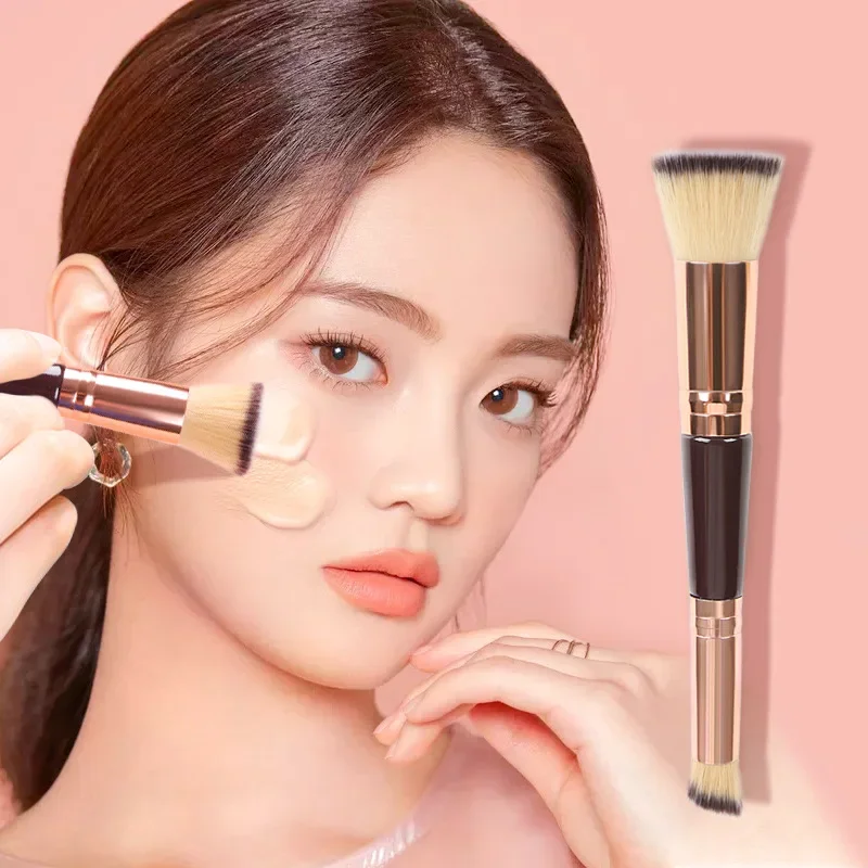 Double-ended Foundation Brush Dual-purpose Makeup Brush Short Hair Foundation Brush Oblique Concealer Beauty Tools