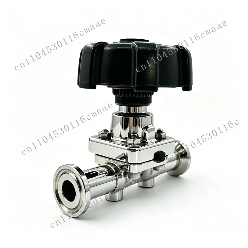 Sanitary stainless steel 316L three-clip manual handwheel DN10 sealed flow control diaphragm valve