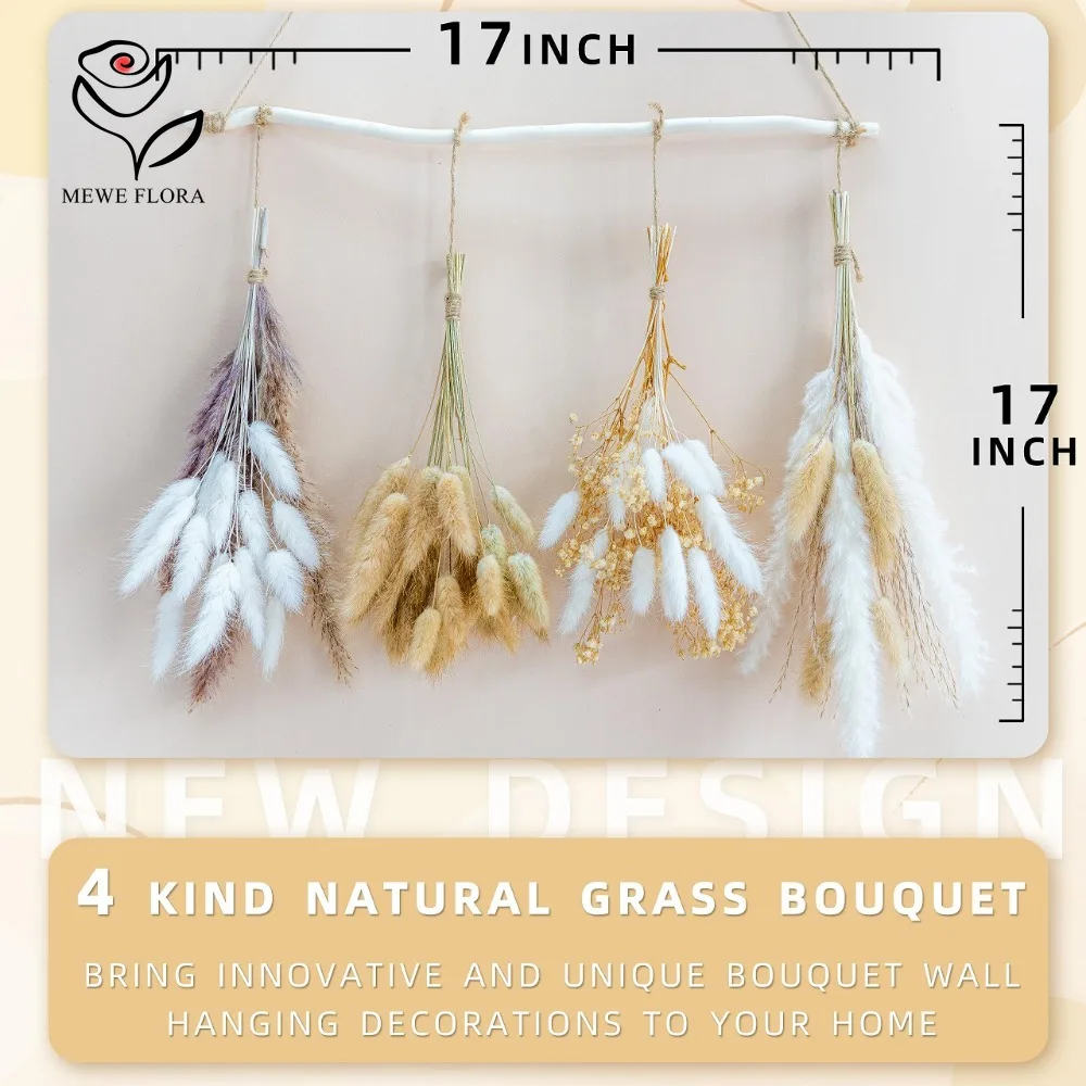 Natürliche flauschige Pampa Gras mischung Blumen sträuße getrocknete Blumen für Hochzeit Boho Home Tisch Schreibtisch Dekor rustikale Bauernhaus Wandbehang Set