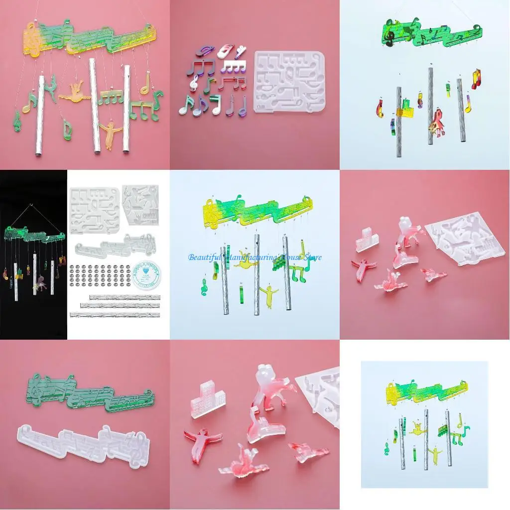 

E56A Musical Note Wind Chimes Wind Pendants Molds Silicone Epoxy Resin Molds