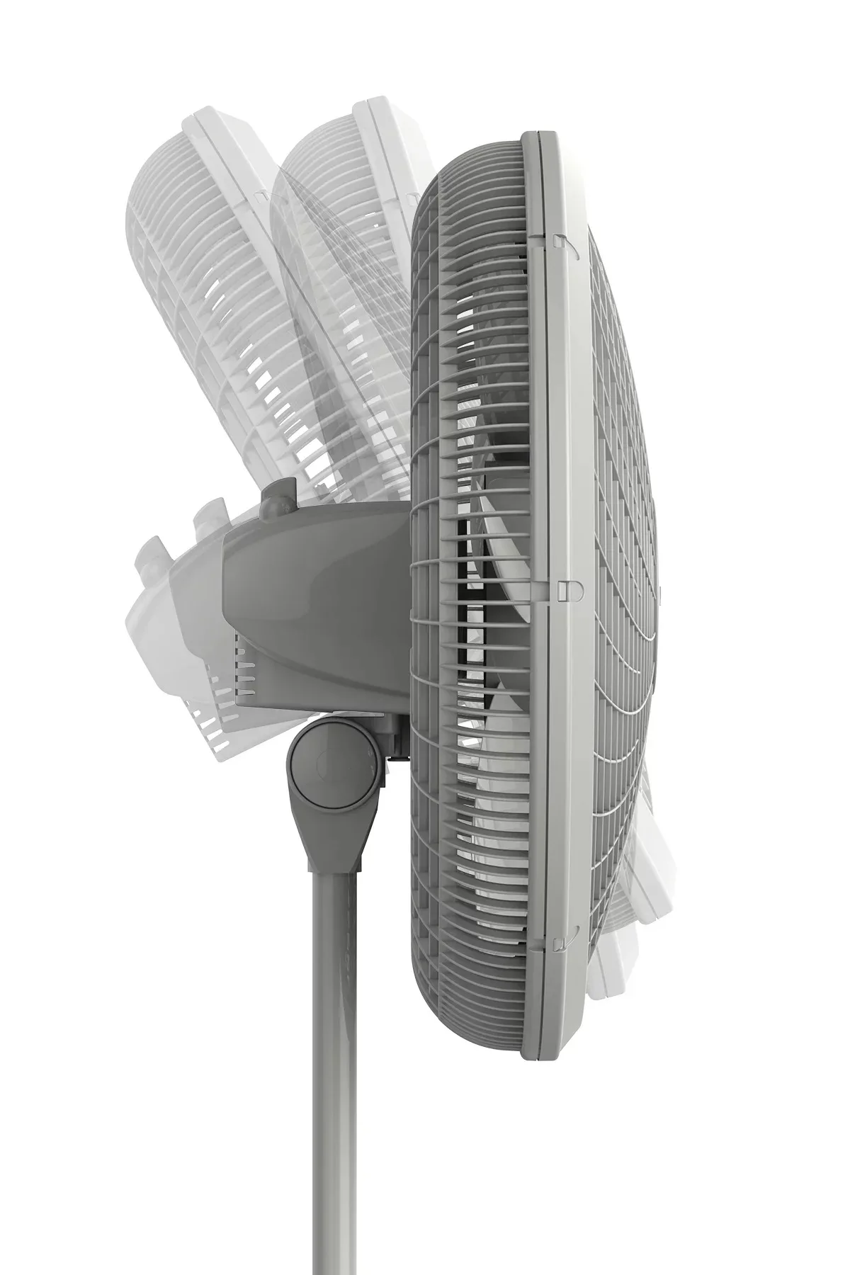 Ajustável Cyclone Pedestal Fan, cinza, 3 velocidades, S18902, Novo, 18"