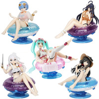 Anime q-version kawaii Swimsuit Pretty Girl Sitting posture Action Figure PVC Mode Toy Doll Desk Decor Car ornaments Gifts