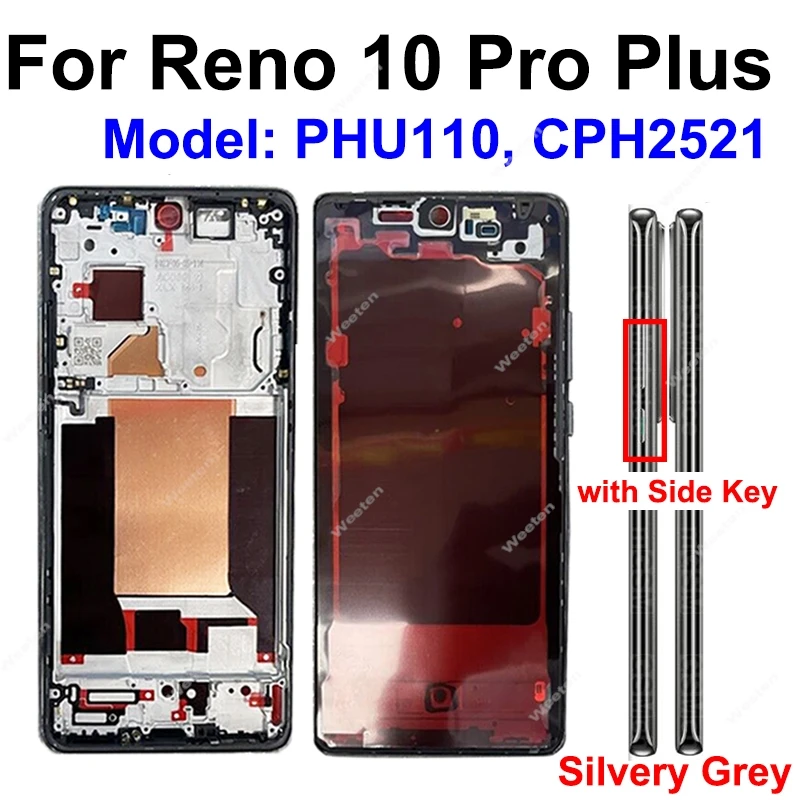 For OPPO Reno 10 10 Pro+ 10Pro Plus 5G Middle Frame Housing Front LCD Housing Middle Frame Holder Cover Parts