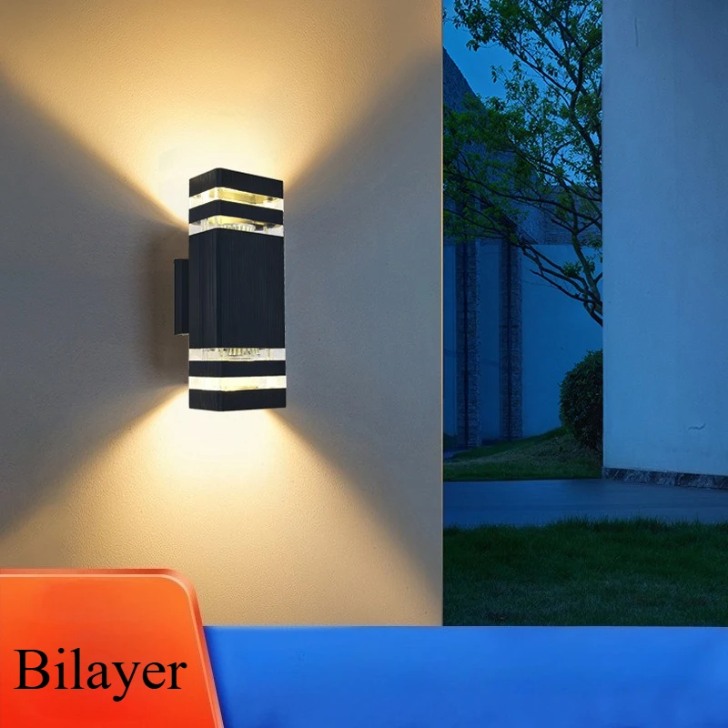 

220V Outdoor Waterproof LED Wall Light E27 Base Up Down Sconce Lamp for Garden Patio Porch Balcony Corridor Villa Exterior