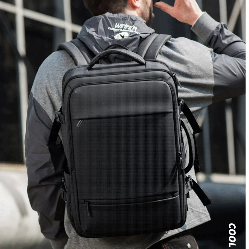 Travel Backpack Men Business Backpack Large Capacity 17.3 Laptop Waterproof Fashion Backpack School Expandable USB Bag