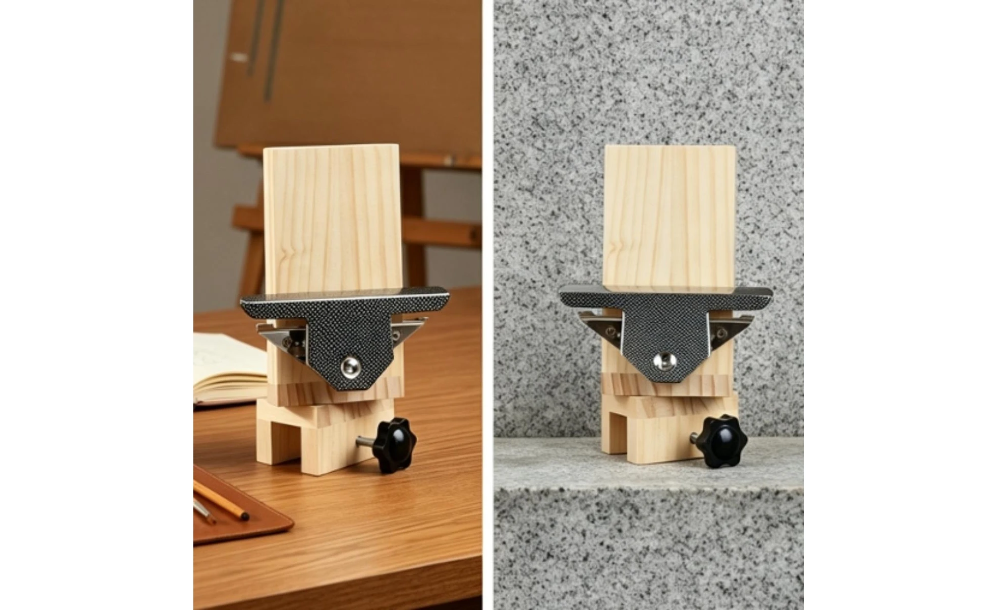 Painting Clip Holder 360-Degree Rotating Easel Board Holder Drawing Board Clamp Adjustable Easel Clip Wooden for Artists