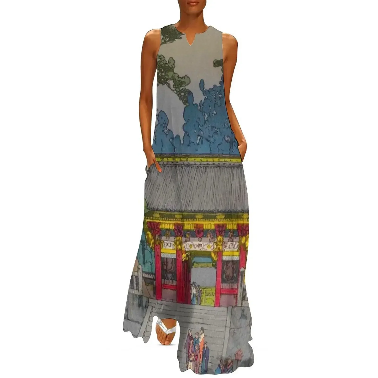 

Yoshida Hiroshi: Toshogu Shrine Japanese Woodblock Print Long Dress Beachwear evening dresses women evening dress Dress