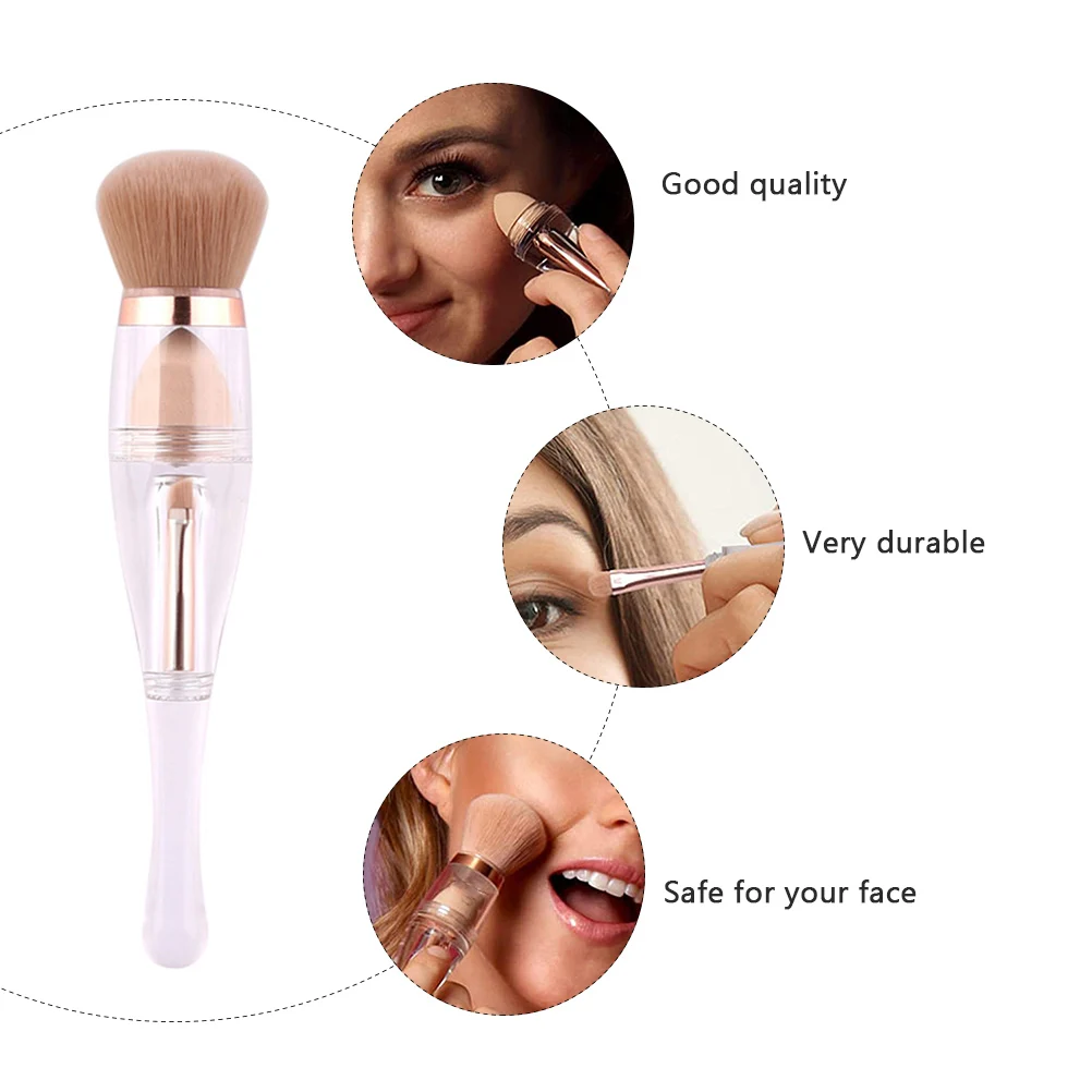1Set One Makeup Brushes White Practical Accessories Smooth Supple Skin All-in-One Makeup Tools