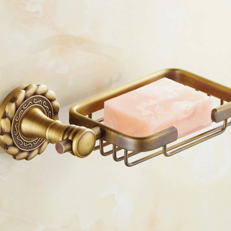 

Solid Brass Antique Soap Holder European Carving Soap Dish Network Bathroom Hardware Accessories Thickened L