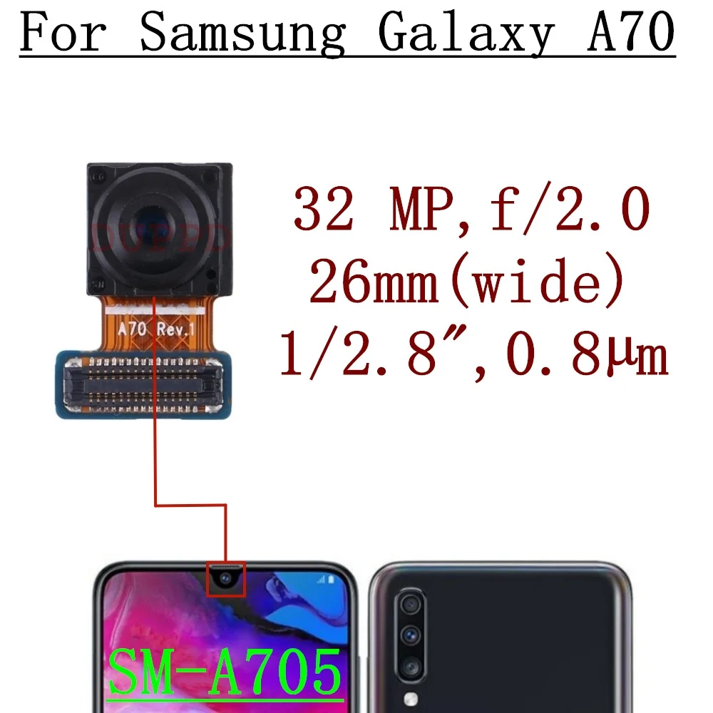 Rear Front Camera For Samsung Galaxy A70 A705 A705F A70s A707 A707F Backside Back Facing Wide Camera Module Parts