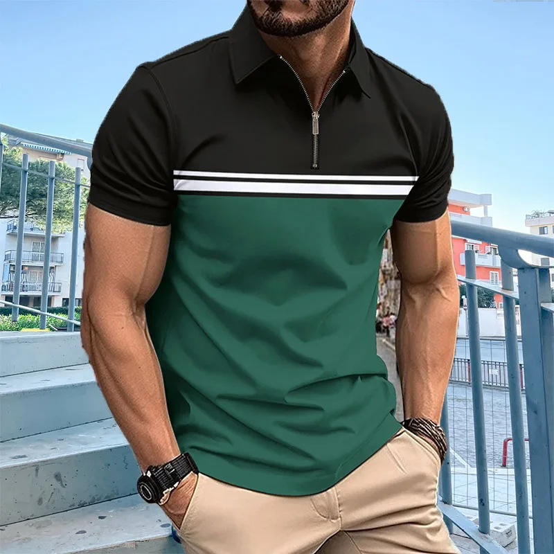 

Men's summer new men's casual short-sleeved Polo shirt Office fashion lapel T-shirt Men's breathable Polo shirt men's