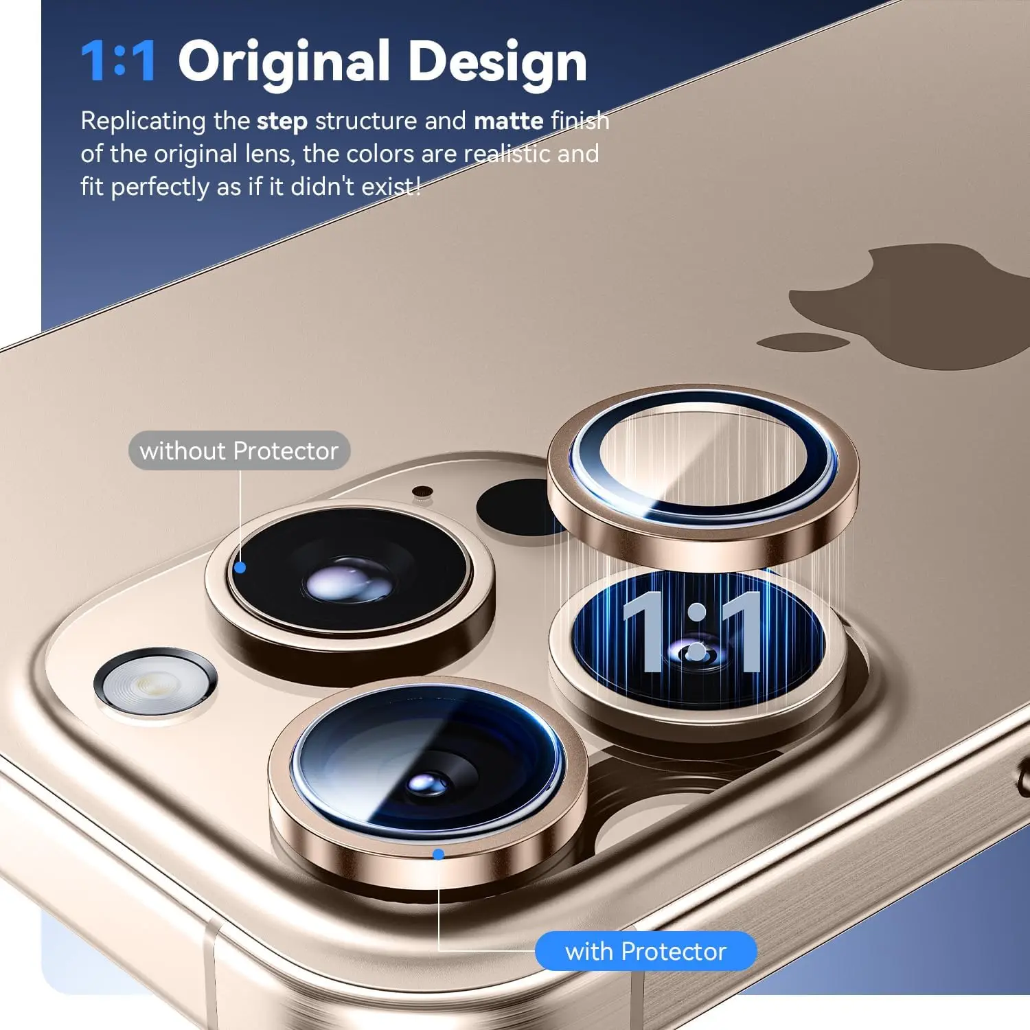 Desert Titanium Tempered Glass Camera Lens Protector Cover For iPhone 16 Pro Max 15 Plus 14 16Pro 16Plus Protection Accessories