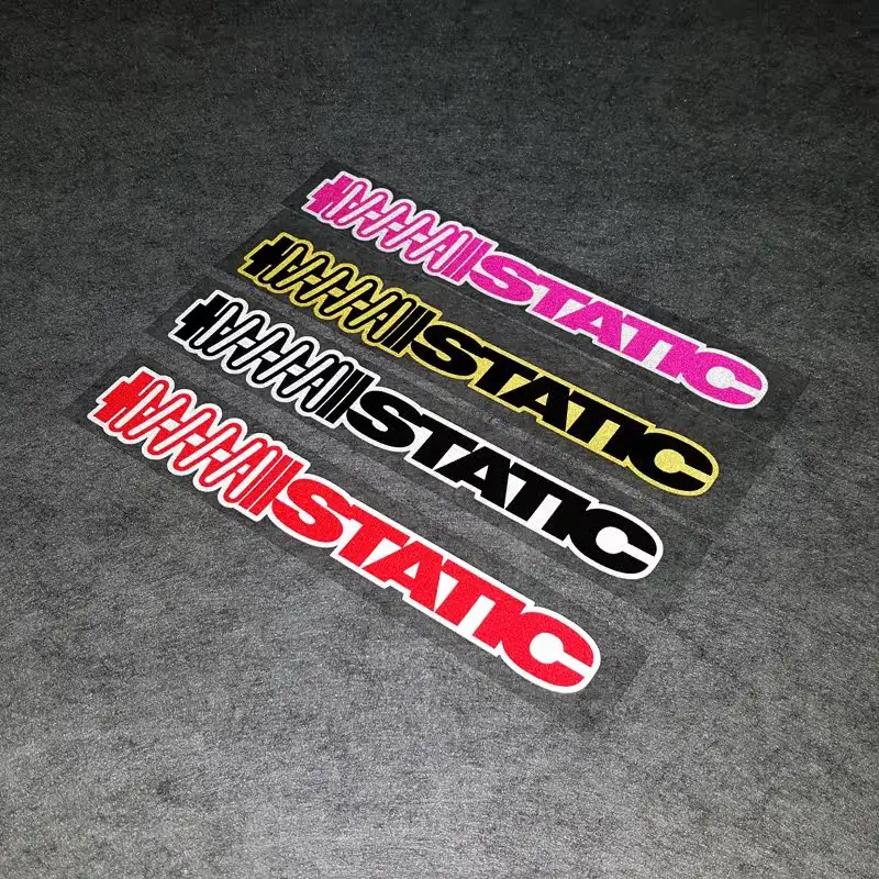 Static Double Line Text Vinyl Car Sticker Racing Style Waterproof UV Decal for Window Motorcycle Helmet Laptop Decoration