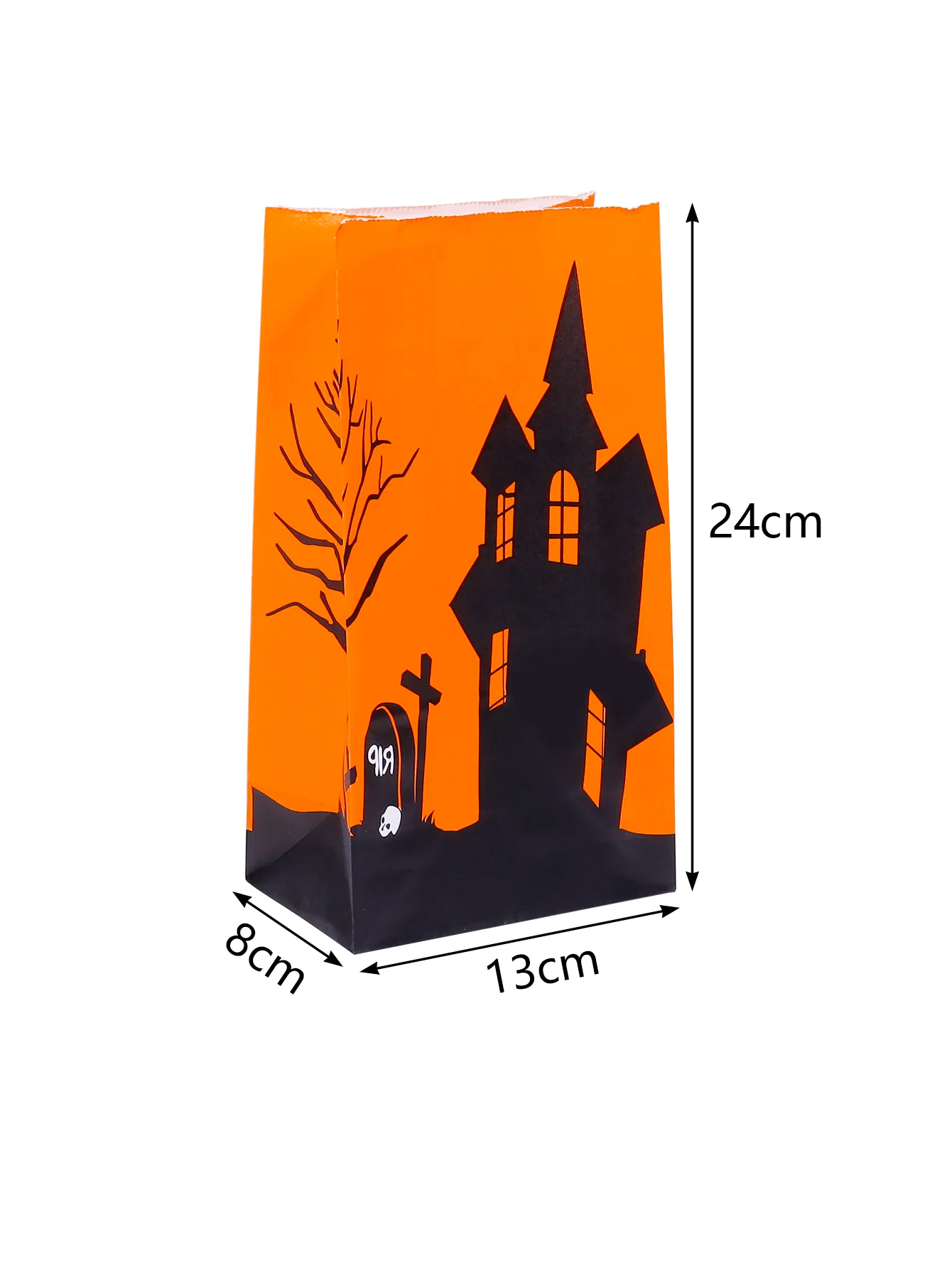 12Pcs/Lot Halloween Kraft Paper Bags With 12 Paster Party Favor Bag Candy Cookie Bread Bags For Biscuits Snack Baking Package