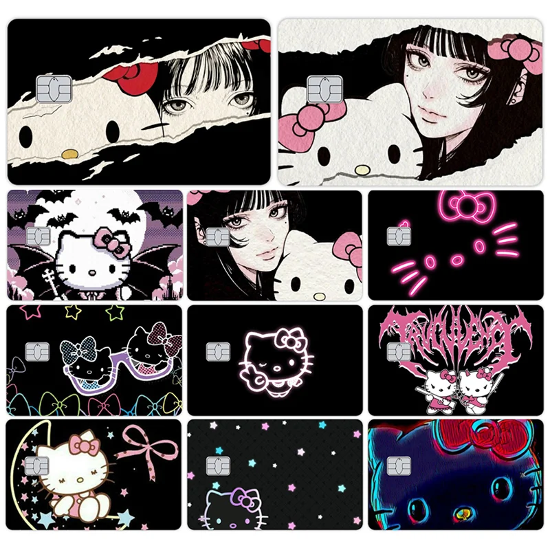 Dark Hellokitty Tomie Cartoon carta di credito Visa Stickers banca di debito carta di carica Bus Metro adesivo impermeabile decalcomania decorazione