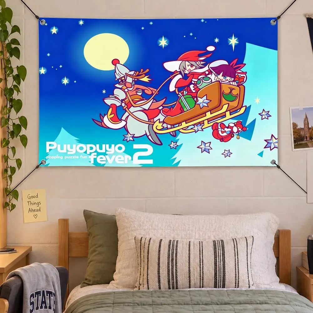 Game Puzzle Puyo Pop Fever Flags Decorative Flag Banner Indoor Bedroom Dorm Gaming Room Wall Party Club Decor Fan Gift