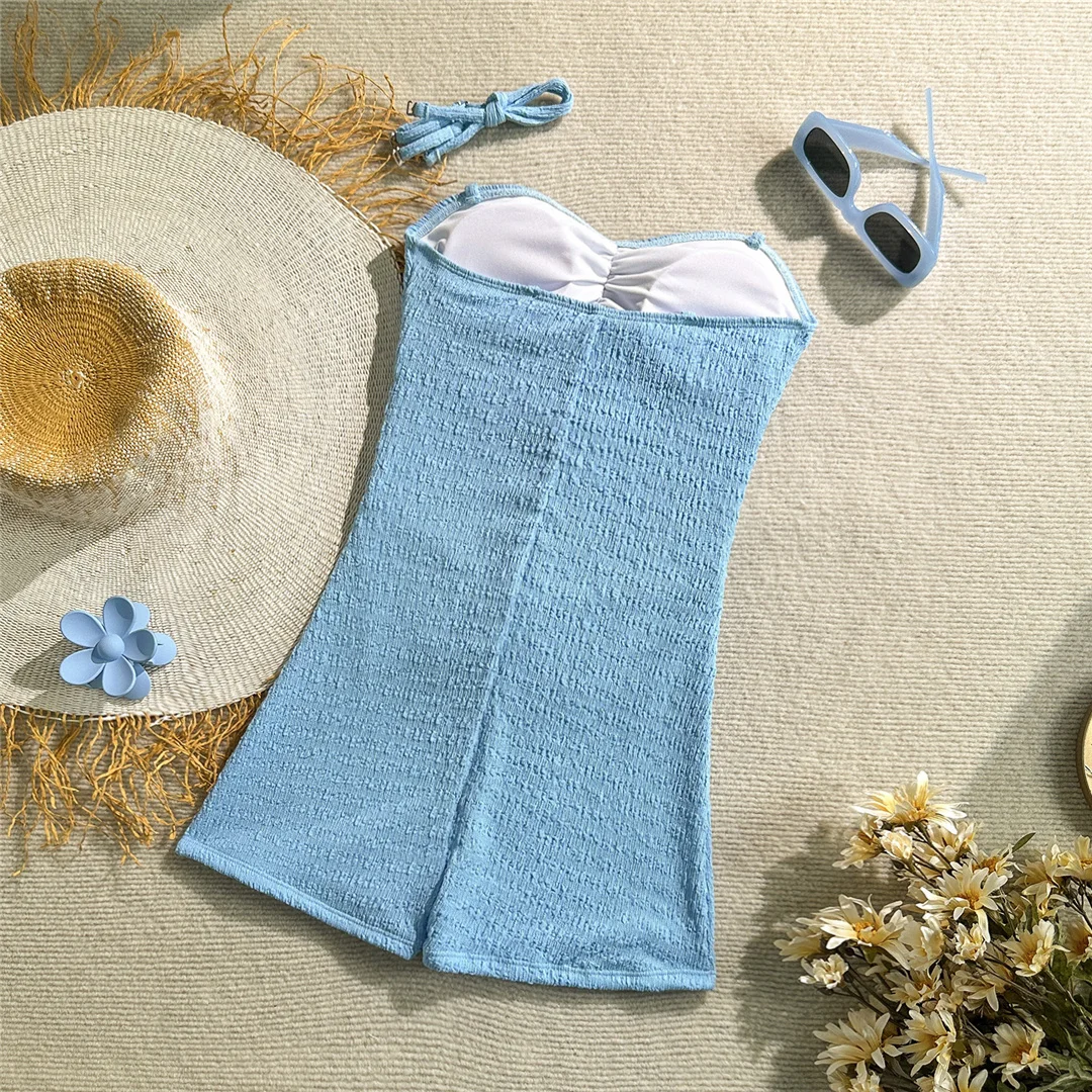 2026 Geraffter, ausgeschnittener Damen-Badeanzug, einteiliger Badeanzug, gepolsterter Monokini-Shorts-Badeanzug, Badebekleidung, Badeanzug V7824 – Detail 23