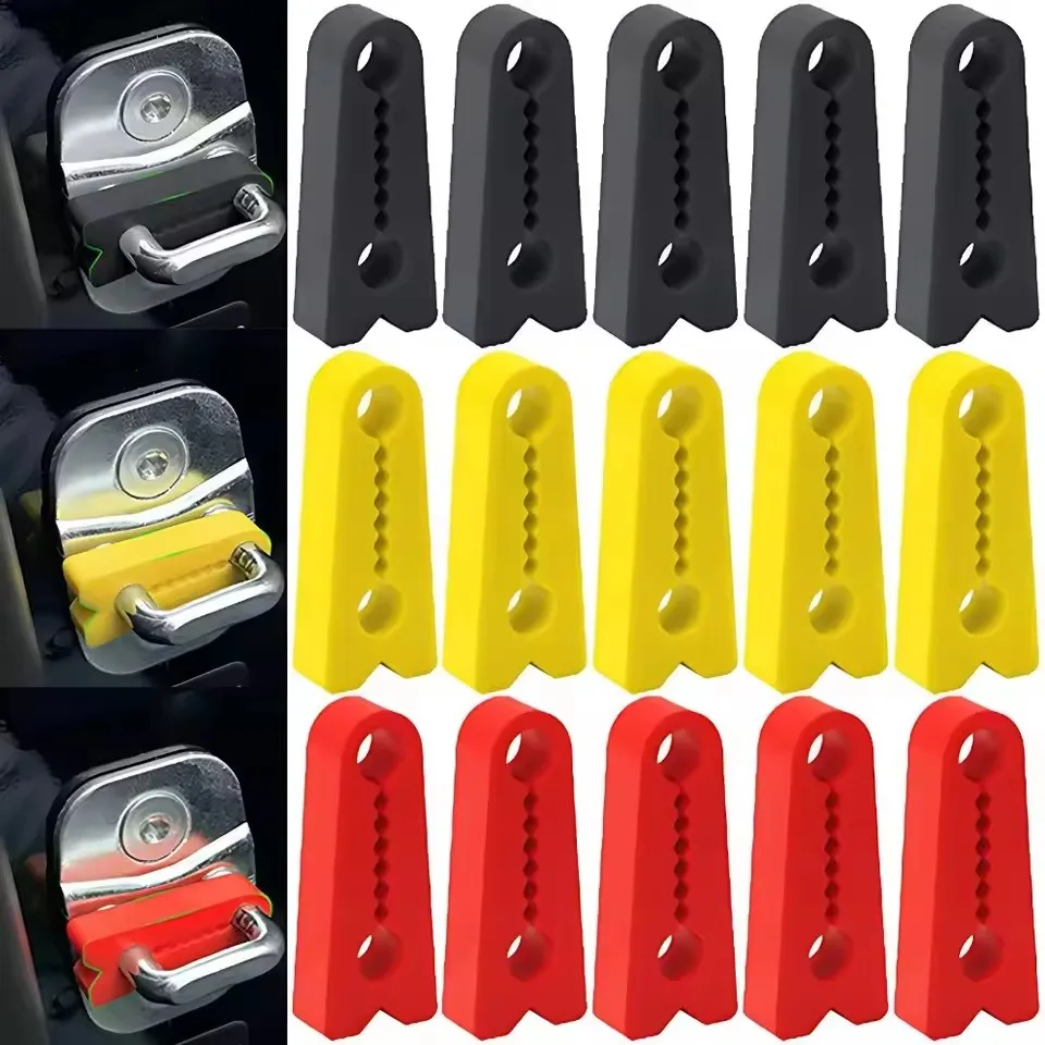 Amortecedor Universal para Fechadura de Porta de Carro, Almofada Antirruído, Vedação de Silicone Elástico, Acessórios para Amortecimento de Fechamento de Portas Automotivas