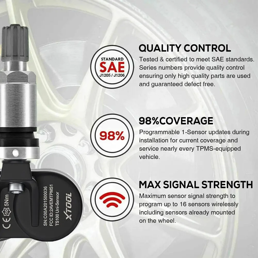 XTOOL TS100 Pro TPMS Sensor Tools Tire Pressure Monitor Programming Sensor 433& 315MHZ TPMS Sensor Tire Repair Scanner for XTOOL
