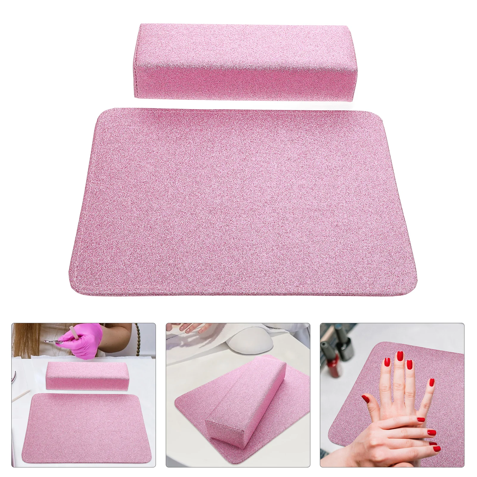 2個セット テーブルネイルHレストピローマット Hレスト シルバーグリッター UVライト練習用アームクッション ネイルパッド
