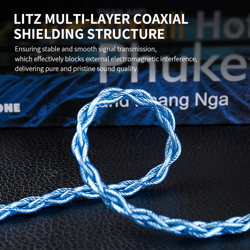 

KBEAR Palm Thunder 4-ядерный посеребренный кабель для наушников OCC Wied 3,5/4,4 мм 0,75 QDC для KZ ZS12 PRO X ZA12 AS10 PRO ZSN PRO