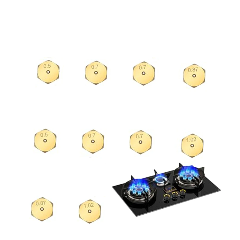 Conversion Nozzle Set Barbecue Brass Burner Jets Burner Jet Set Precision Drilled Holes Residential And Commercial Use