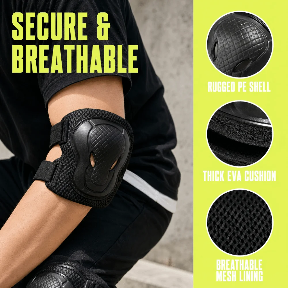 6pcs 6 In 1 Set Knee Pads Set Wrist Guards Cycle Riding Design Safety Protection Pads Elbow Pads Protective Equipment Set