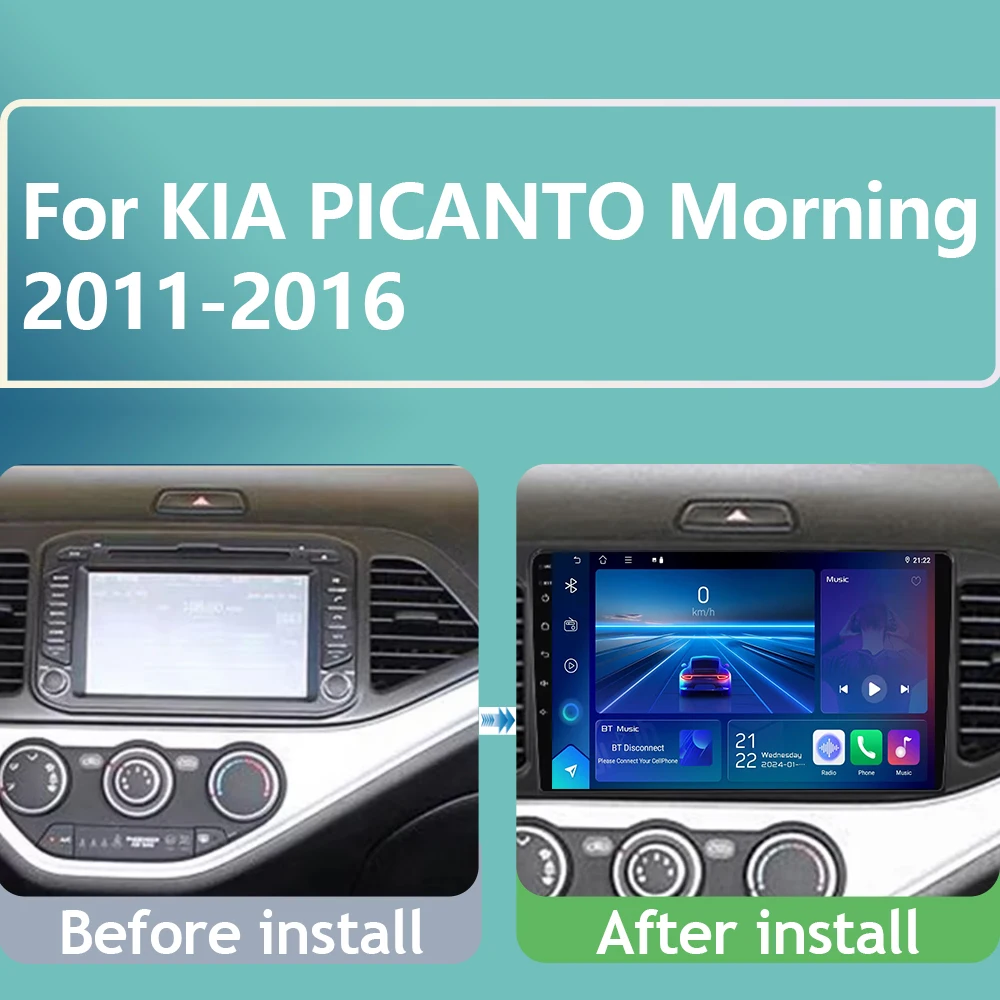 

2K Android 16 Carplay DSP WIF+4G For KIA PICANTO Morning 2011 2012 2013-2016 Car Radio GPS Multimedia Player Stereo 360 Camera