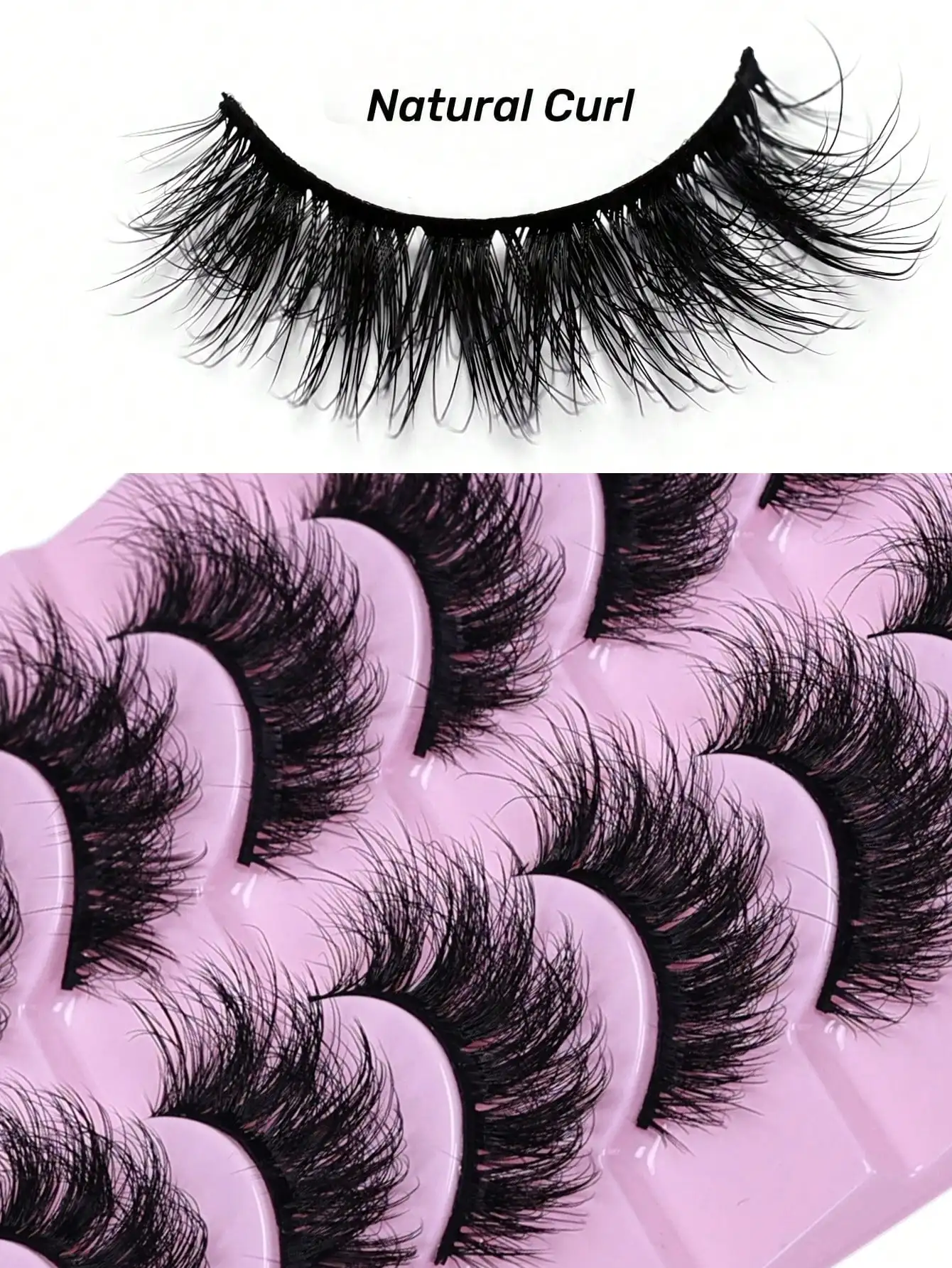 Natürliche Wispy D-Curl Wimpern 10 Paar Flauschige Russische Streifenwimpern Mink-Stil Volumen – Detail 6