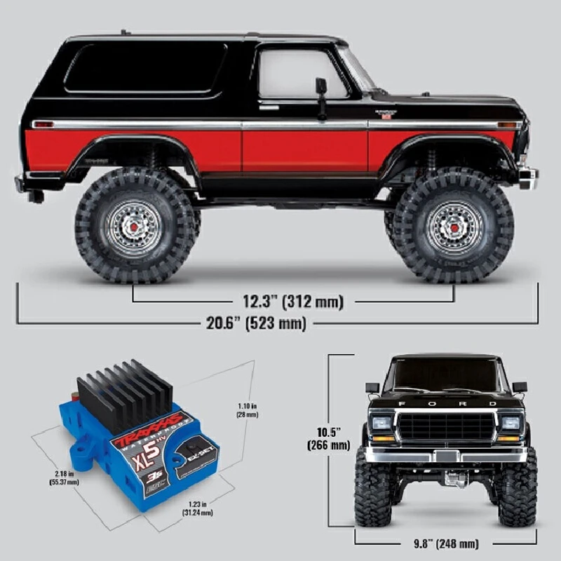 Traxxas 1/10 Ford Bronco Ranger XLT 4WD RC elektryczny pojazd terenowy do wspinaczki TRX-4 82046-4 zdalnie sterowany model samochodu zabawka dla