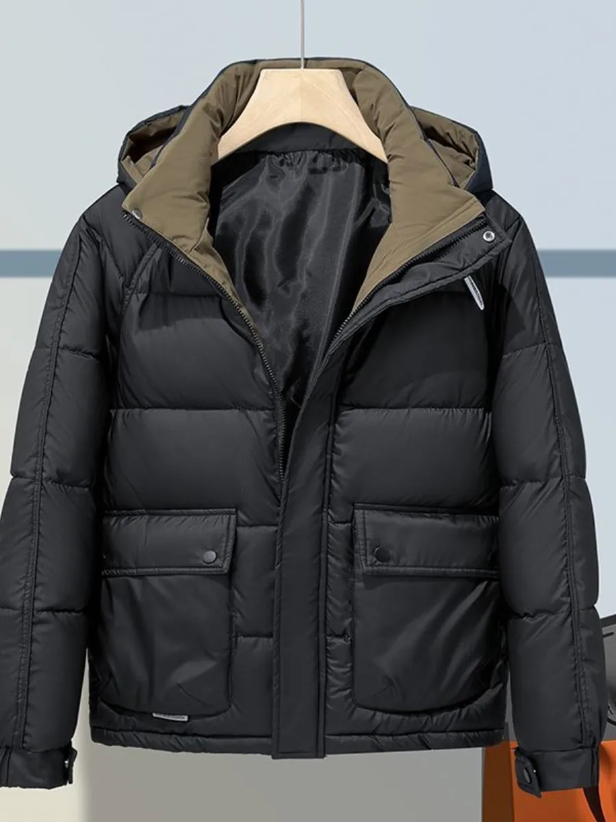 

Мужская зимняя утепленная куртка из хлопка с капюшоном, повседневная верхняя одежда, теплая, нелипкая, модная.