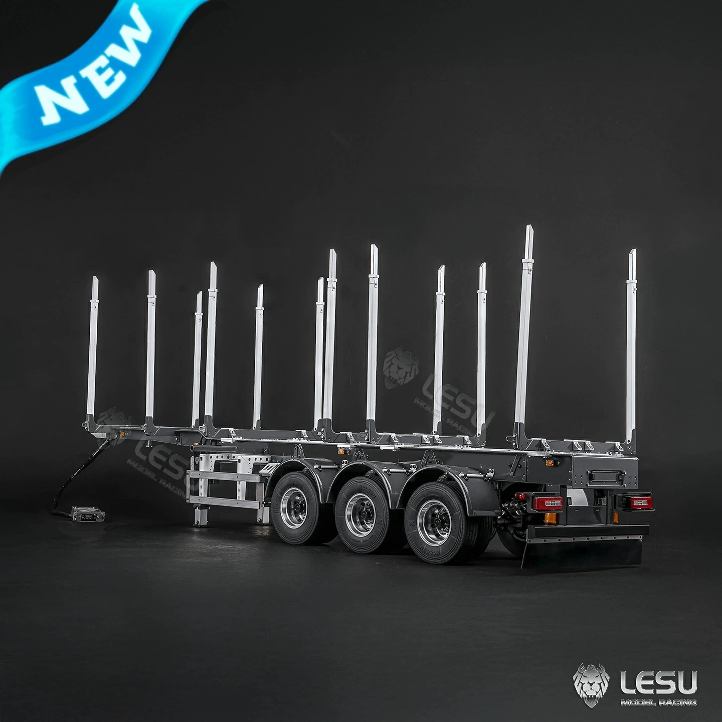 

LESU 1/14 Timber Semi-trailer Stainless Steel Trailers with Electric Support Leg for RC Tractor Truck Remote Control Car Models