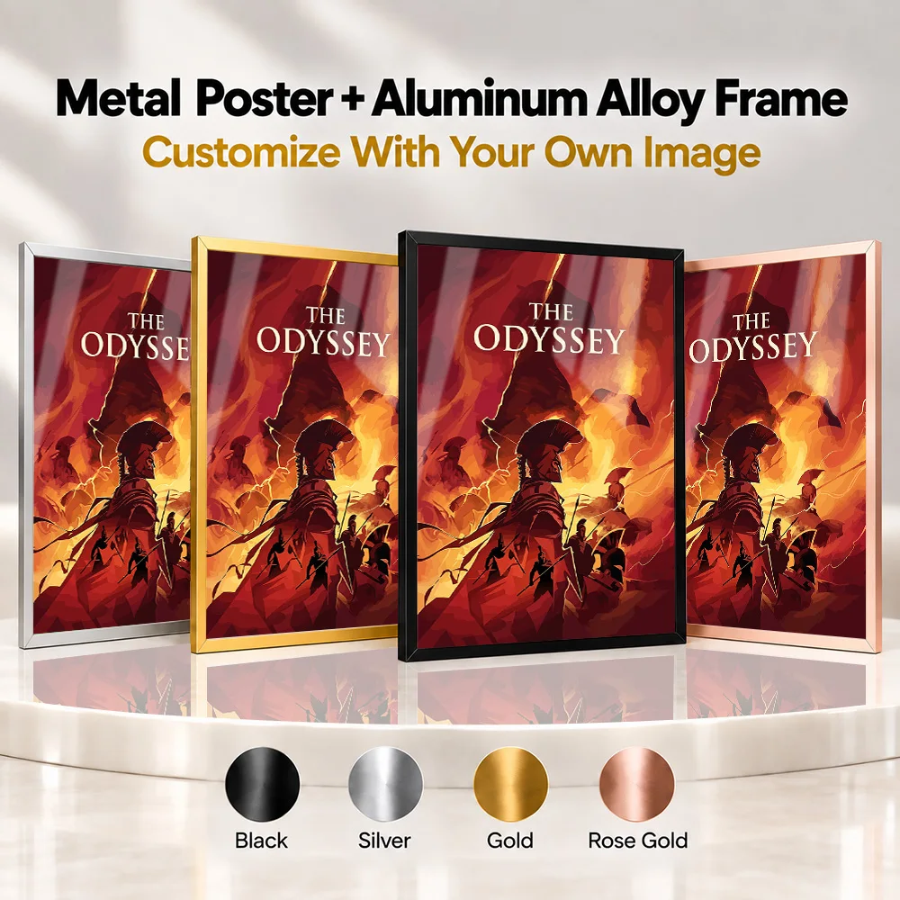 The Odyssey Spartan Warrior Metal Poster With Aluminum Alloy Frame Personalized Historical Illustration Wall Art For Library