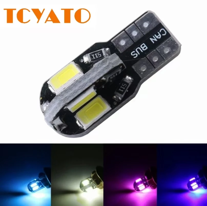TCYATO 2/6/10/20/30/40/50PCS W5W T10 LED Bulbs Canbus 5730 8SMD 4014 26smd 12V 194 168  Car Map Dome Lights Parking Light Signal