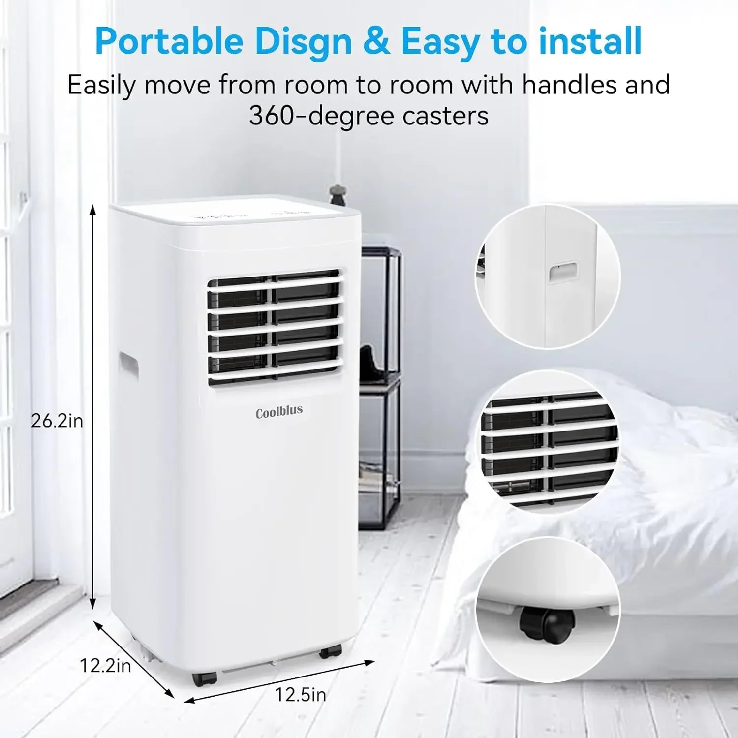 

zz BTU Portable Air Conditioners Cool Up to 360 Sq.Ft,3 IN 1 portable ac unit