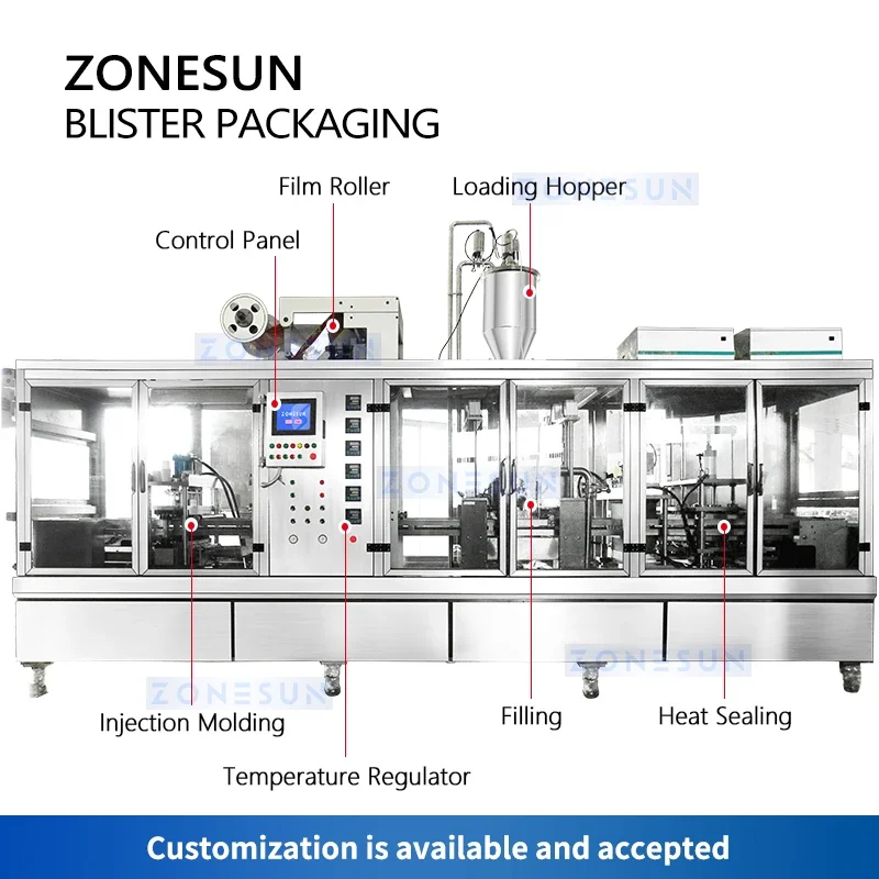 Zonesun Blister Packaging Machine Cup Filling and Sealing Machine Yogurt Filling Machine Blister Pack Sealer ZS-PJZN18