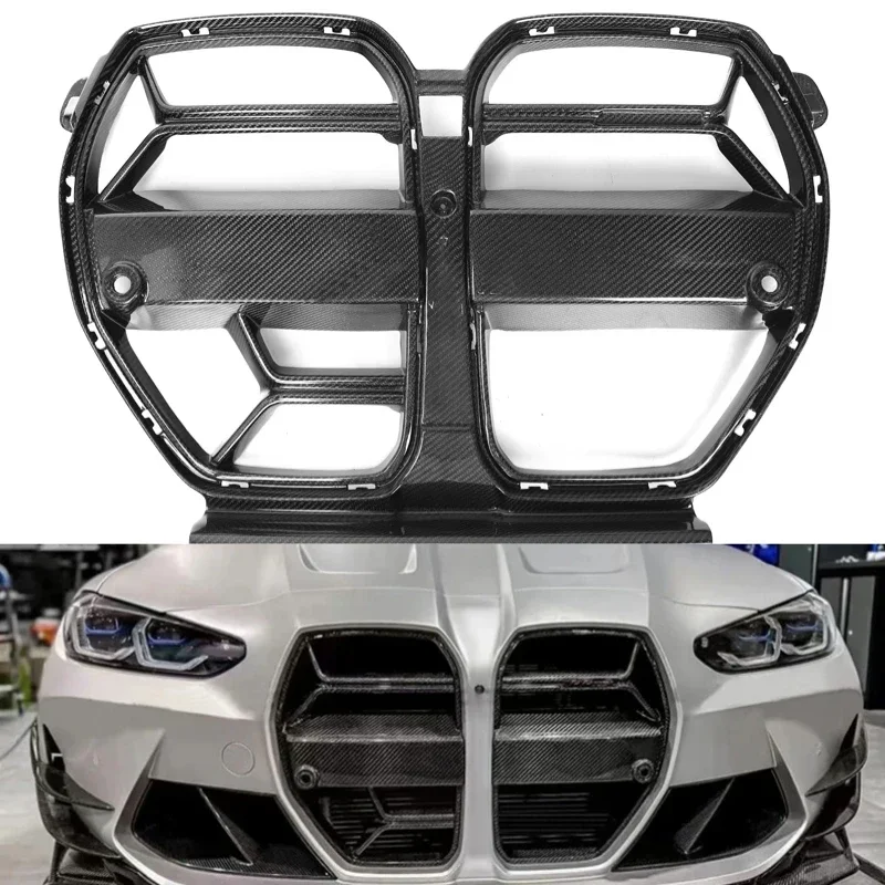 New! For BMW Dry Carbon Fibre Grille with ACC M3 G80 M4 G82 Front Bumper Plastic Grill Auto Racing 2021+ CSL XDrive Car Accessor