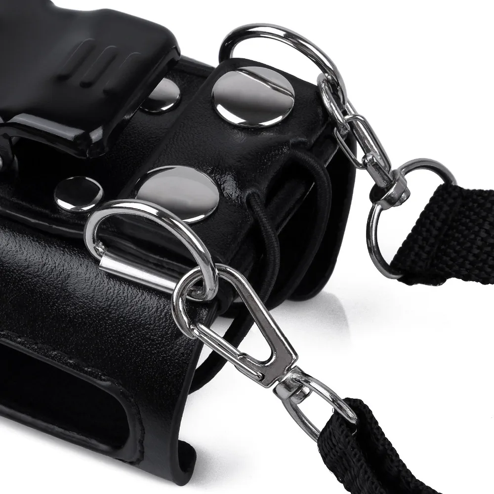 Two Way Radio Leather Protective Sleeve Shoulder Bag Hard Holster Case for Motorola GP328 GP340 GP380 GP3188 EP450 Walkie Talkie view 5