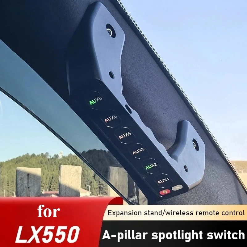 for Lexus LX550 Car A-pillar 6-way Handle Switch Controllor Led Spotlight Integrated Switch Wireless Remote Control Accessories