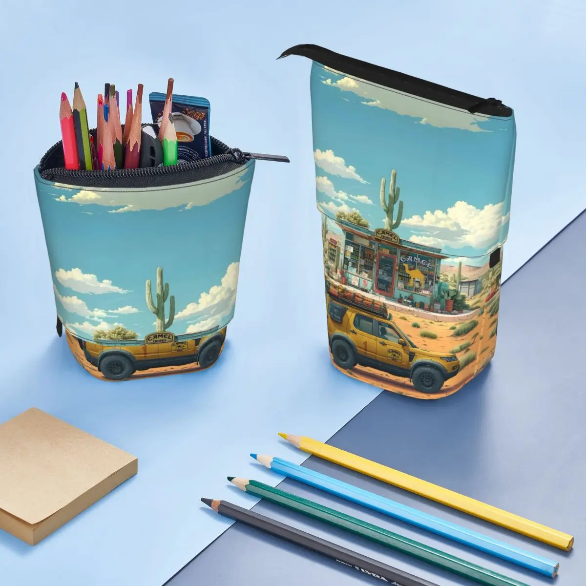مخصص Kawaii C-Camels الكلاسيكية شعار مقلمة للفتيات الفتيان المدافع 110 سيارة سعة كبيرة القلم حقيبة صندوق الملحقات المدرسية