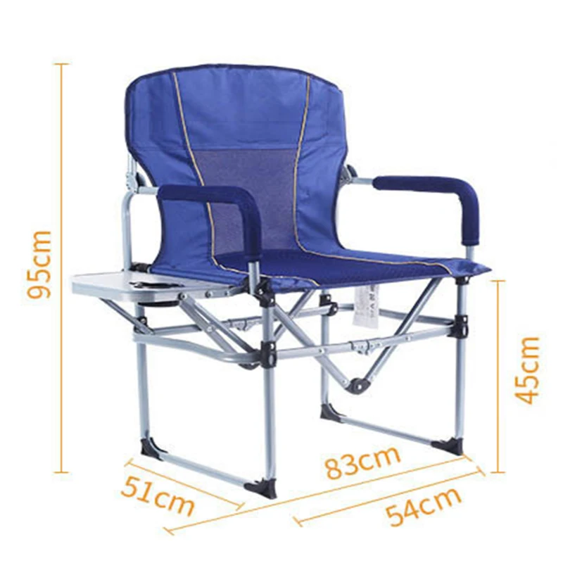 Outdoor Portable Director Chair Fashion Metal Stool Casual Camping Fishing Beach Armrest Folding Chairs