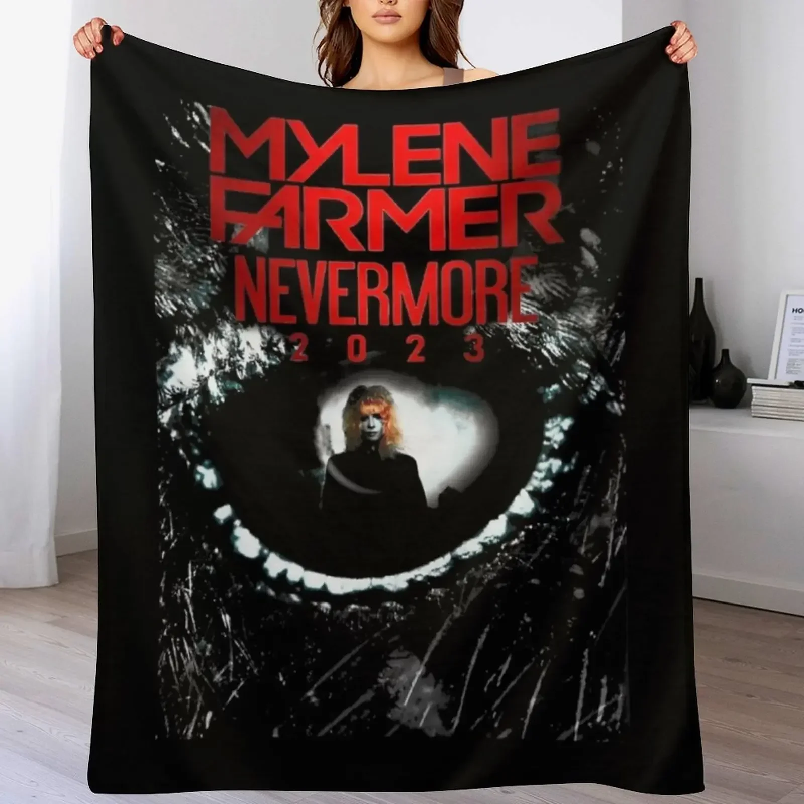 

mylene farmer nevermore, Mylene Farmer, Mylene Farmer 2023, mylène farmer 2022 Throw Blanket Winter beds Soft Plaid Blankets